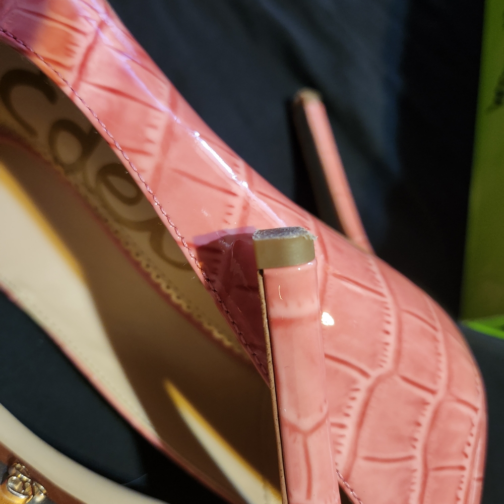 Sam Edelman Croc-Embossed Point Pump- Raspberry, Size 8.5 - Picture 12 of 13